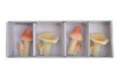 Dekorace mix druhů hub 2,5cmLx2,2cmWx3cmH - 4ks