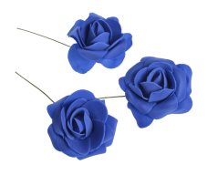 Hlavička pěnové růže na drátku Ø 6cm/dl.8cm - 8ks