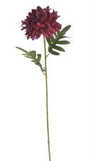 Umělá chryzantéma na stopce s listy, květ Ø16cm/celkem dl.53cm