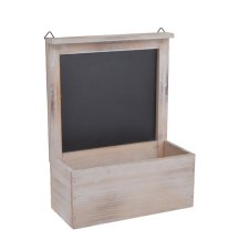 Závěsná dřevěná nádoba (truhlík) s tabulkou 22,5 x 11,5 x 29 cm - bílá