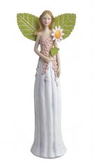 Dekorace figurka stojící víla s plechovými křídly 28,5cm