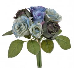 Růže s listy mix, svazek 7 stonků, dl. 25 cm, barva 172