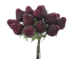 Dekorace umělé maliny na drátku  1,5cm/11cm - 144 ks