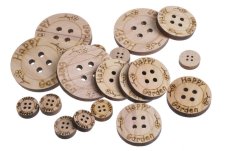 Dřevěné knoflíky různé velikosti 2,5/5/7cm  18ks výsek