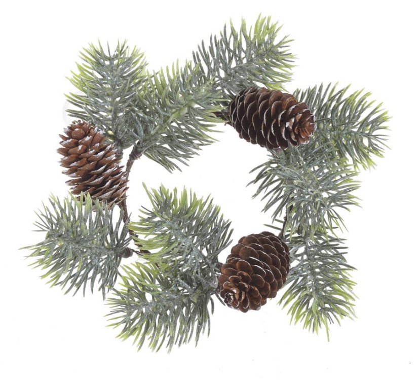 Věneček z umělého chvojí a šišek 20 cm, 122CAN20-326 věnec