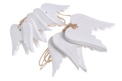 Dekorace dřevěná křídla různé velikosti 5/7 cm - závěs