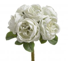 Růže s listy, svazek 6 stonků, dl. 28 cm, barva 09