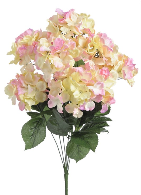 Kytice umělých hortenzií s 8 květy - dl. 50 cm - Barva: Růžová světlá