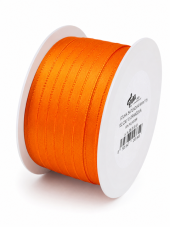 Atlasová stuha oboulícní oranžová – 5 mm × 20 m