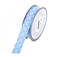Tkaná kostkovaná stuha 2,8cm/dl.10m - světle modrá