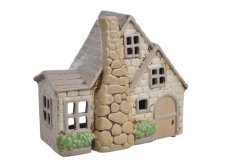 Keramický domek - svícen na light svíčku 21cmLx10cmWx18cmH