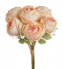 Svazek umělých růží - sušený vzhled, 7 stonků, 30 cm, barva 02