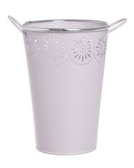 Plechová nádoba na aranžování/květiny s úchyty Ø 10 - 14,5 cm, H 22 cm
