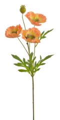 Umělý kvetoucí mák 3 květy, květ Ø 10cm, dl.69 cm