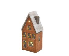 Dekorace svítící LED 2xLR44 keramický domek 6cmLx5cmWx14,5cmH.