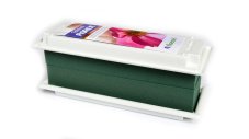 Miska na aranžování OASIS® TABLE DEKO medi, s hmotou 25 x 9 x 5 cm, bílá - 2ks