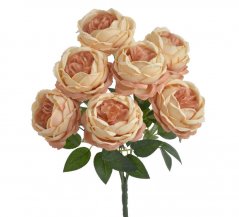 Kytice umělých růží s listy, květ Ø 9cm/celkem dl. 43cm