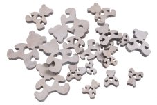 Dřevěný medvídek 3-7cm - 18ks