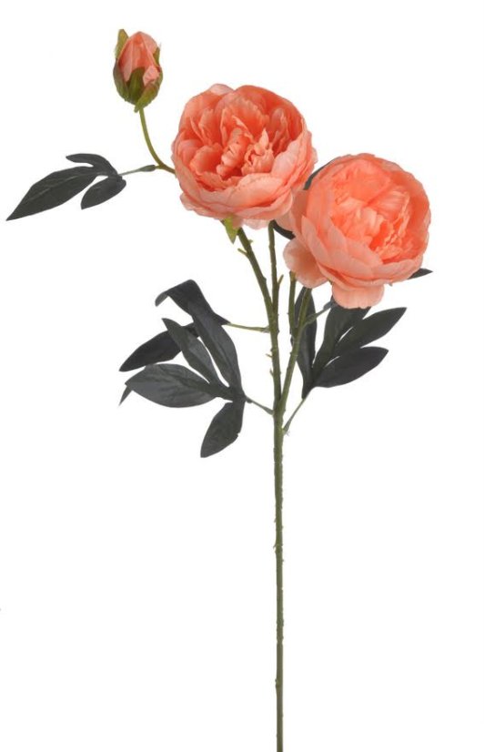 Umělé pivoňky na stonku s listy květ Ø 10 cm, dl.76 cm