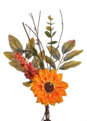 Umělá květina zápich se slunečnicí, dl. 36cm