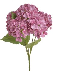 Kytice umělých hortenzií s 5 květy a listy, květ Ø 12cm, dl.celkem 50cm