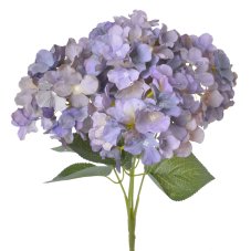 Kytice umělých hortenzií s 5 květy a listy, květ Ø 14cm, dl.celkem 42cm