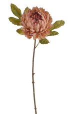 Umělá chryzantéma s listy, květ Ø 11cm, dl. 52cm
