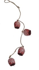 Dekorace gilanda se zvonky, zvonek (4cmLx3,5cmWx4,5cmH) girlanda dl. 63cm