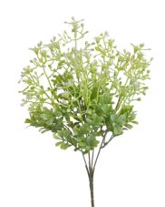 Umělá zelená rostlina se světlými kvítky 33 cm