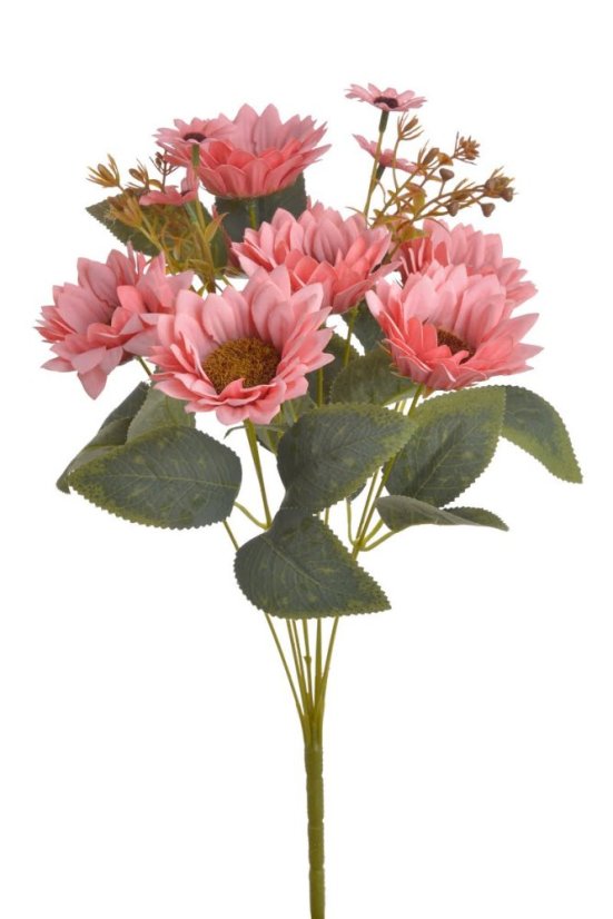 Kytice umělých květů s doplňky a listy květ Ø 9cm dl. 48cm