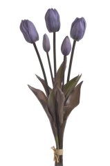 Svazek tulipánů s listy, 5 ks (3 květy + 2 poupata) 46 cm, barva 06