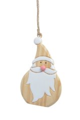 Vánoční dekorace dřevěný mikuláš s glazurou 8,5cmLx1cmWx13,5cmH.