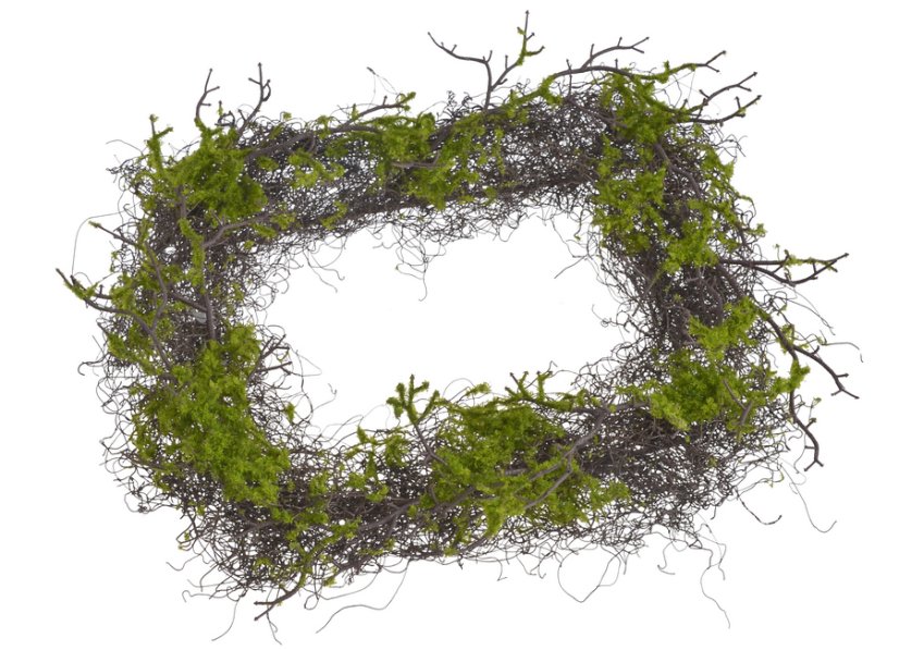 Dekorace rámeček z umělého mechu .38cmLx48cmH..