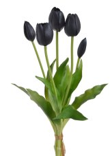 Svazek plastových tulipánů, hlavička 5cm, dl. celkem  40cm - 5 kusů