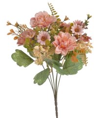 Kytice umělých květů s dalií a doplňky dl. 36cm