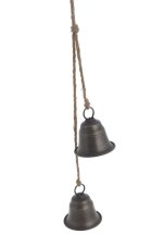 Dekorace kovové zvonky (7,5cmØx8cmH) 48cmH - závěs