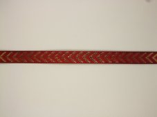 Plátnová jednobarevná stuha s metaloplastem a vlascem v krajích 1,5cm/25m