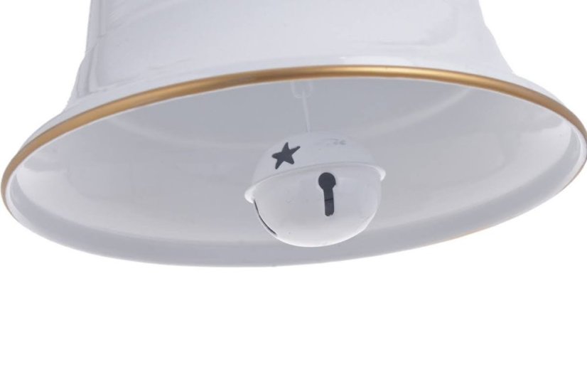 Dekorace 3D kovový zvon s rolničkou - závěs.(20,5cmØx27,5cmH) 47cmH