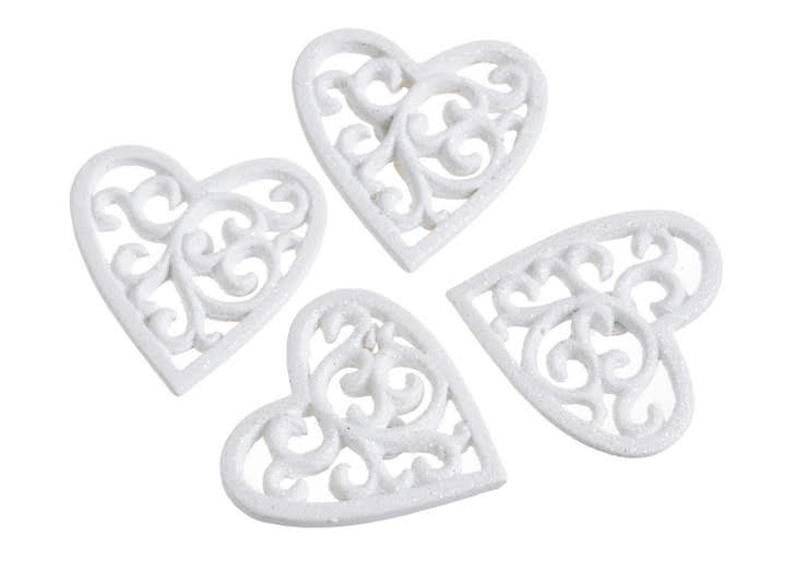 Vánoční přízdoba srdce/hvězda/stromek 5,5cm - 4 kusy - Tvar: srdce