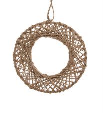 Věnec z provázků na drátěné konstrukci 28cm∅x1,5cmH