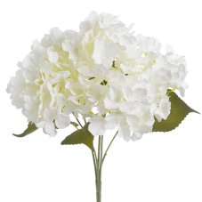 Kytice umělých hortenzií s 5 květy a listy, květ Ø 14cm, dl.celkem 42cm