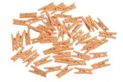 Malé barvené dřevěné kolíčky na aranžování dl. 2,5cm - 48ks