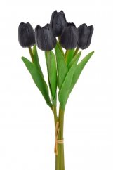 Jarní dekorace - svazek pěnových tulipánů s listy dl. 32cm - 5ks