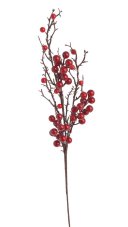 Podzimní dekorace - větvička hlohu s bobulemi, kuličky Ø 1,5cm/dl. 75cm