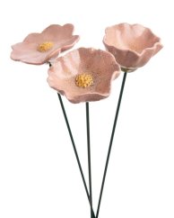 Dekorace keramický kvítek na drátku (8,5-9,5cmLx8-9,5cmWx3-4,9cmH)