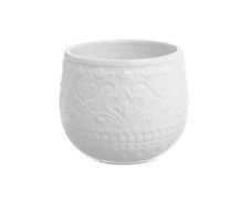 Dekorační keramická nádoba s ornamenty 14cm∅ x 12cmH - 2ks