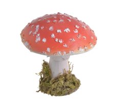 Podzimní dekorace muchomůrka  8cmL x 8cmW x 8cmH - 4 ks