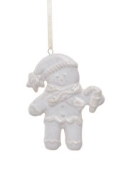 Vánoční dekorace keramická postava 6,5cmL x 1cmW x 8,5cmH - závěs