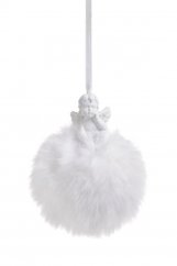 Dekorace anděl koule - závěs H 10cm