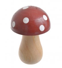 Dekorace dřevěná houba, Ø10cm/H15cm
